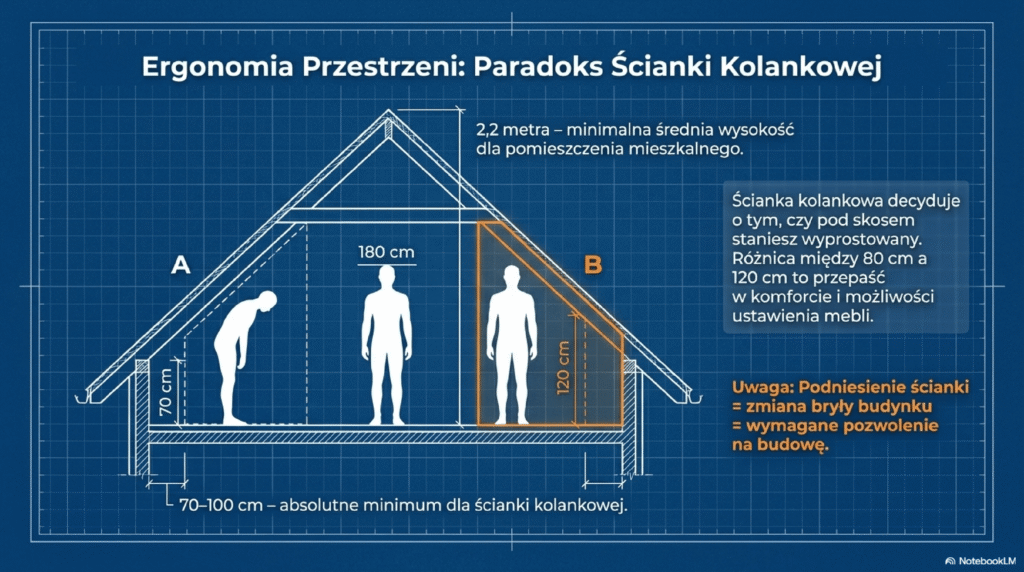Ergonomia poddasza i wysokość ścian
