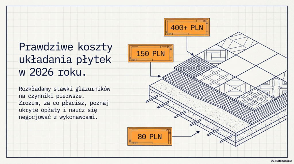 Układanie płytek cena za m² i cennik glazurnika 2026