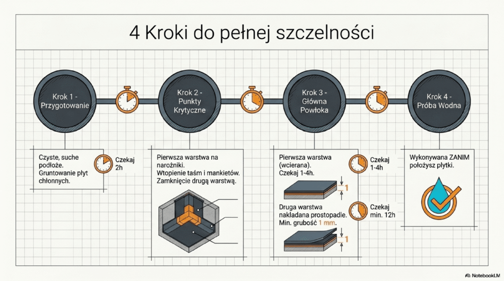 Hydroizolacja łazienki - 4 kroki do pełnej szczelności