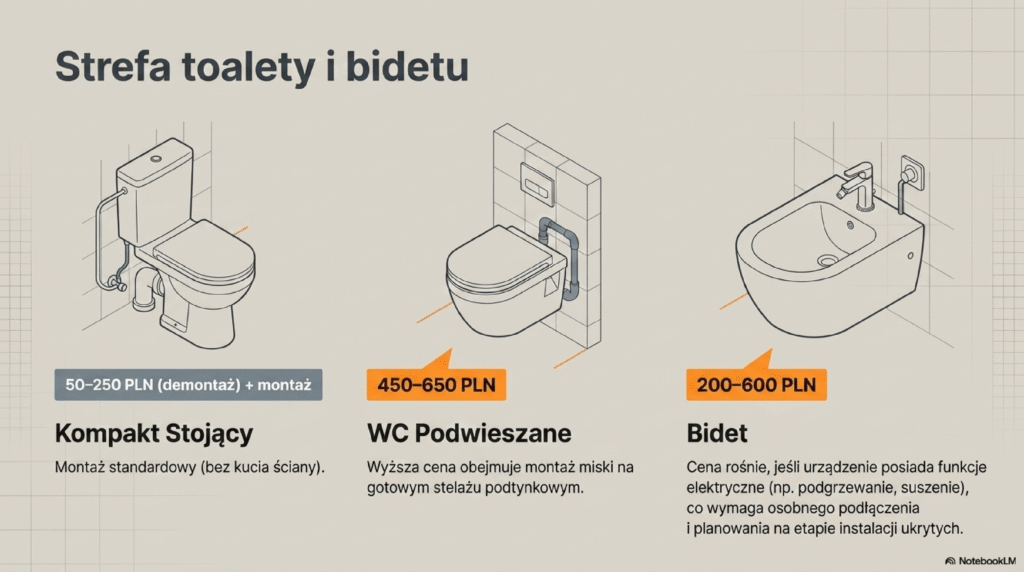 koszt montażu toalety i bidetu