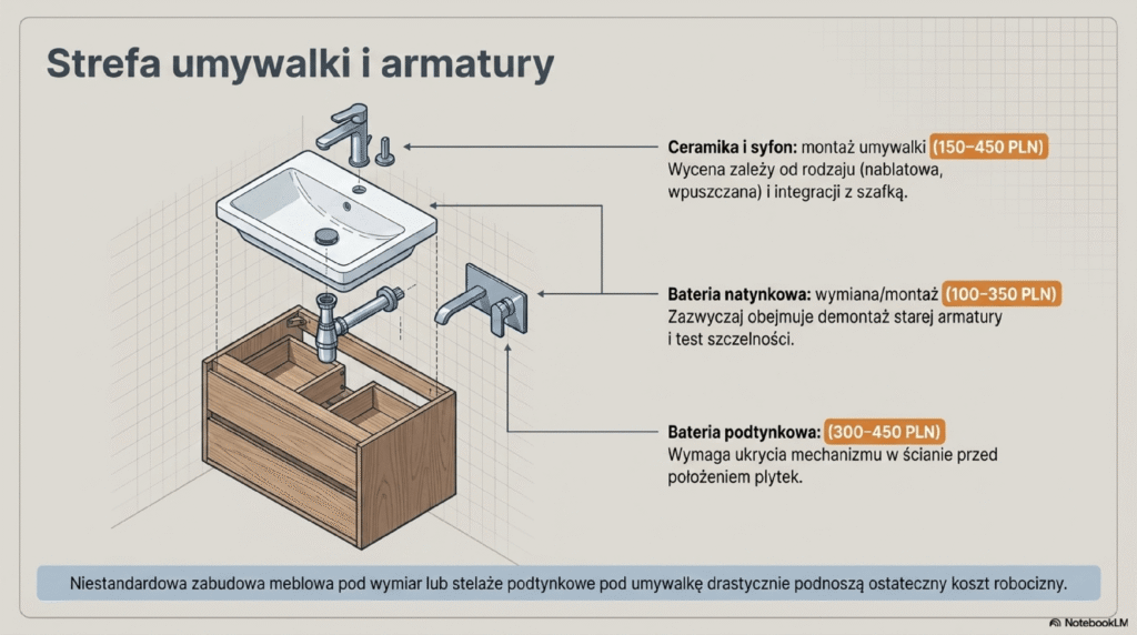 Koszt montażu umywalki